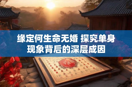 详细阅读:缘定何生命无婚 探究单身现象背后的深层成因 缘定何生命无婚 探究单身现象背后的深层成因