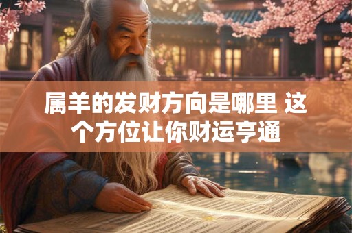 属羊的发财方向是哪里 这个方位让你财运亨通