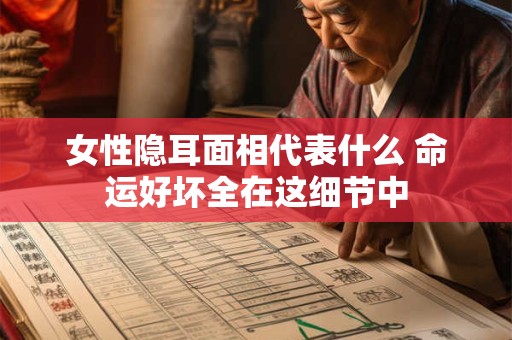 女性隐耳面相代表什么 命运好坏全在这细节中