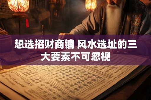 想选招财商铺 风水选址的三大要素不可忽视