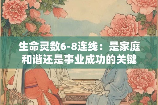 生命灵数6-8连线：是家庭和谐还是事业成功的关键