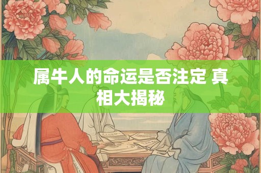 属牛人的命运是否注定 真相大揭秘
