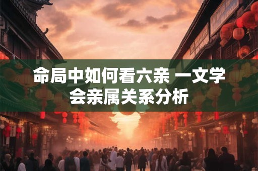 命局中如何看六亲 一文学会亲属关系分析