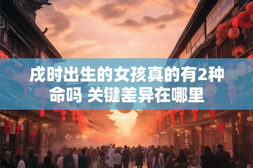 戌时出生的女孩真的有2种命吗 关键差异在哪里