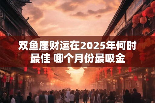 双鱼座财运在2025年何时最佳 哪个月份最吸金