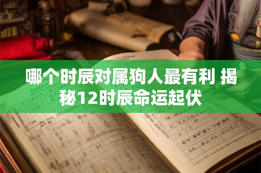 哪个时辰对属狗人最有利 揭秘12时辰命运起伏