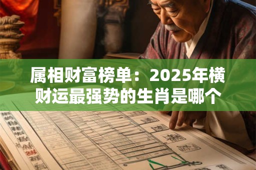 属相财富榜单：2025年横财运最强势的生肖是哪个