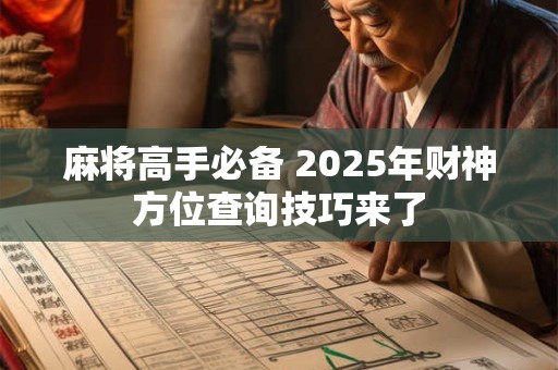 麻将高手必备 2025年财神方位查询技巧来了