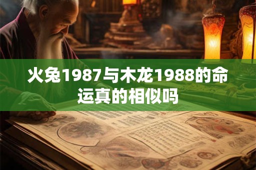 火兔1987与木龙1988的命运真的相似吗