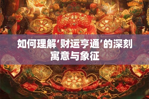 如何理解‘财运亨通’的深刻寓意与象征