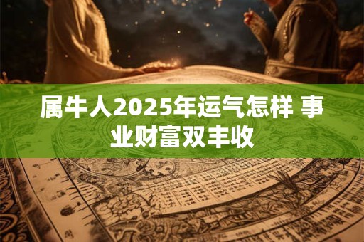 属牛人2025年运气怎样 事业财富双丰收
