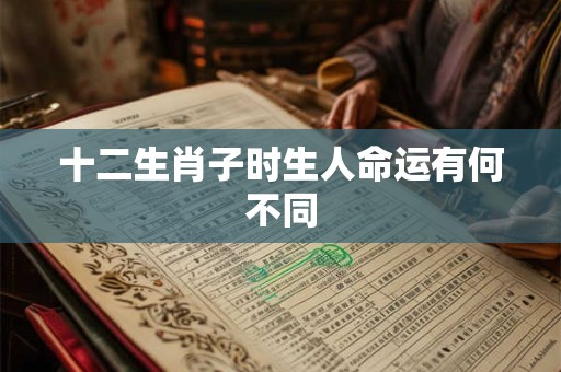 十二生肖子时生人命运有何不同