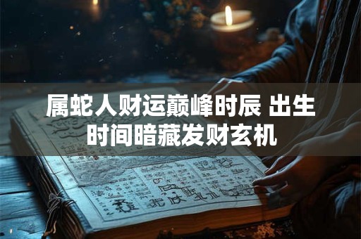 属蛇人财运巅峰时辰 出生时间暗藏发财玄机