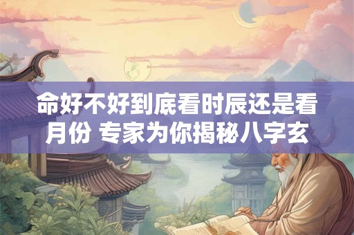 命好不好到底看时辰还是看月份 专家为你揭秘八字玄机