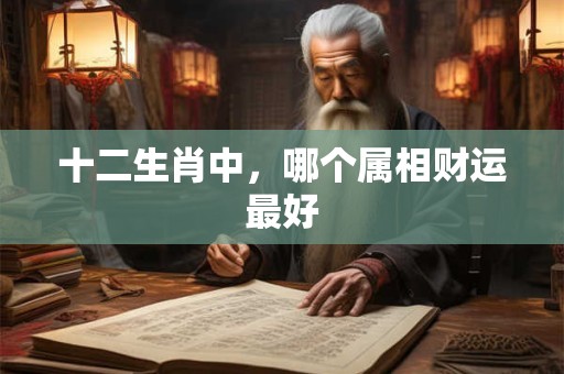 十二生肖中，哪个属相财运最好