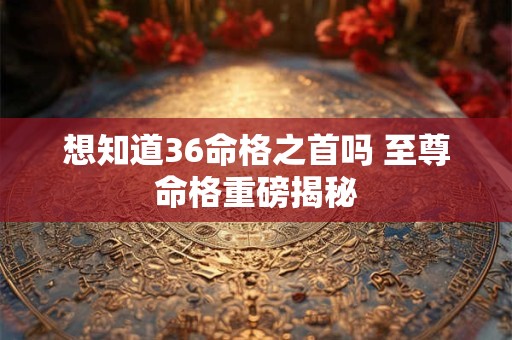 想知道36命格之首吗 至尊命格重磅揭秘