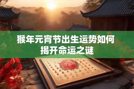 猴年元宵节出生运势如何 揭开命运之谜