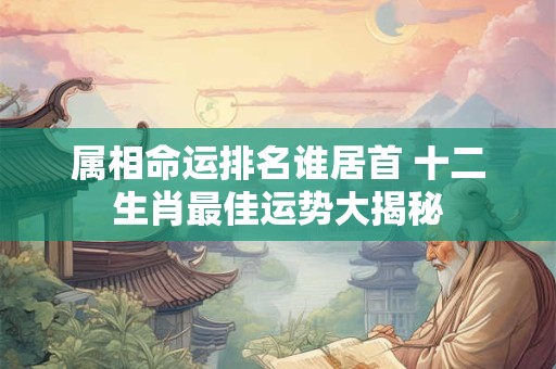 属相命运排名谁居首 十二生肖最佳运势大揭秘