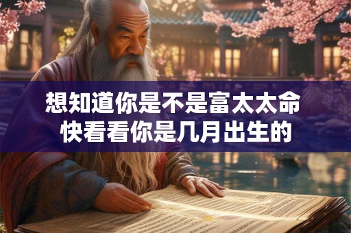 想知道你是不是富太太命 快看看你是几月出生的