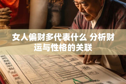女人偏财多代表什么 分析财运与性格的关联
