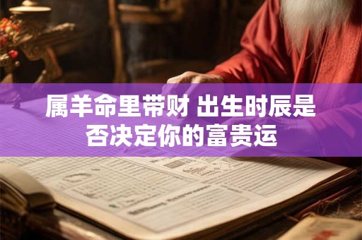 属羊命里带财 出生时辰是否决定你的富贵运