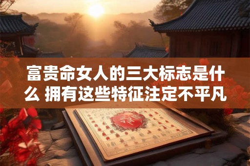 富贵命女人的三大标志是什么 拥有这些特征注定不平凡