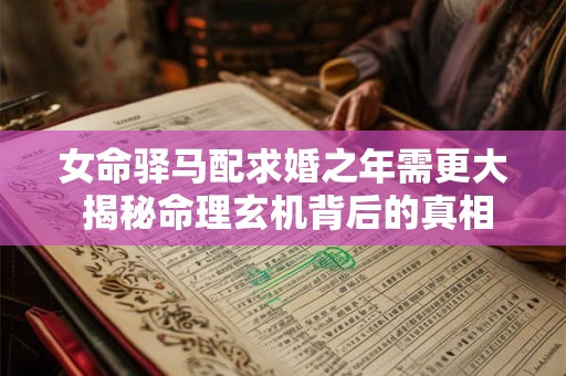女命驿马配求婚之年需更大 揭秘命理玄机背后的真相