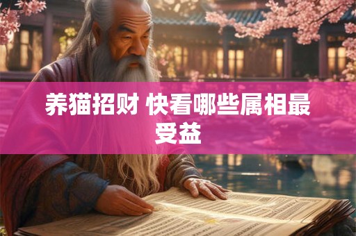养猫招财 快看哪些属相最受益