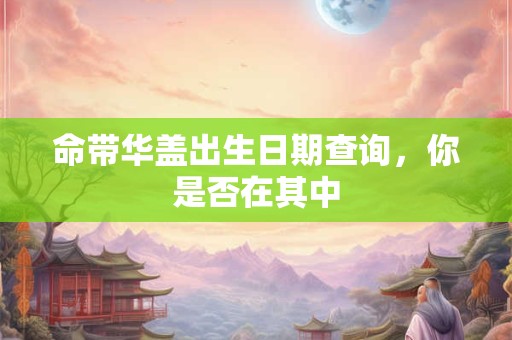 命带华盖出生日期查询，你是否在其中