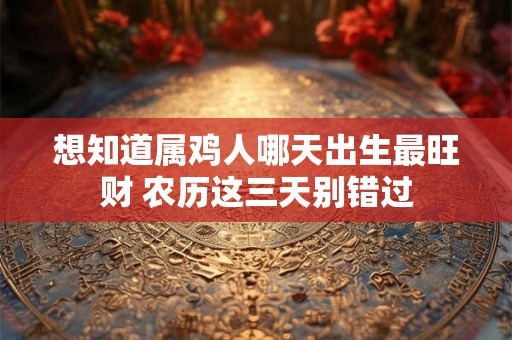 想知道属鸡人哪天出生最旺财 农历这三天别错过