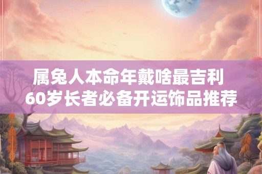 属兔人本命年戴啥最吉利 60岁长者必备开运饰品推荐