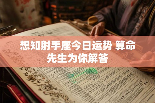 想知射手座今日运势 算命先生为你解答