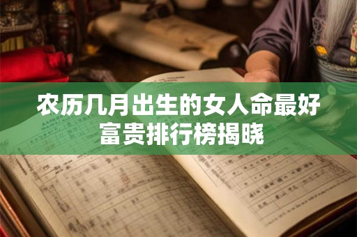 农历几月出生的女人命最好 富贵排行榜揭晓