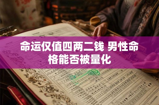 命运仅值四两二钱 男性命格能否被量化