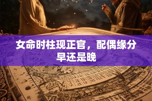 女命时柱现正官，配偶缘分早还是晚