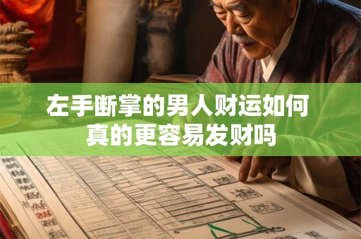 左手断掌的男人财运如何 真的更容易发财吗