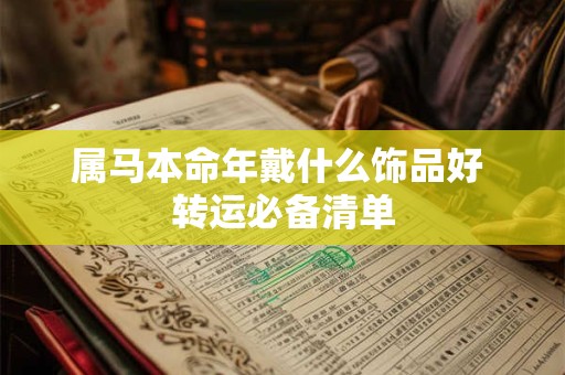 属马本命年戴什么饰品好 转运必备清单