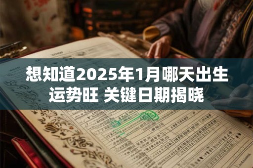 想知道2025年1月哪天出生运势旺 关键日期揭晓