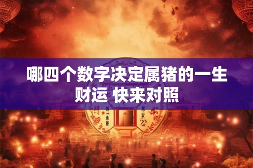 哪四个数字决定属猪的一生财运 快来对照
