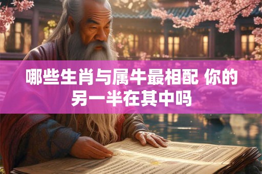 哪些生肖与属牛最相配 你的另一半在其中吗
