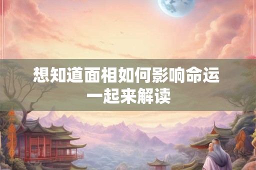 想知道面相如何影响命运 一起来解读