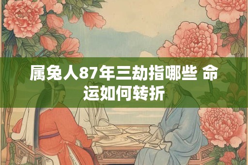 属兔人87年三劫指哪些 命运如何转折