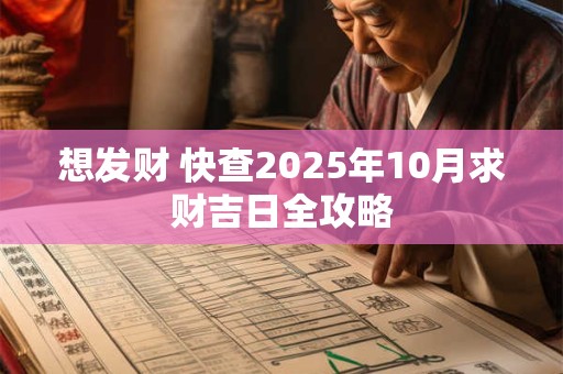 想发财 快查2025年10月求财吉日全攻略