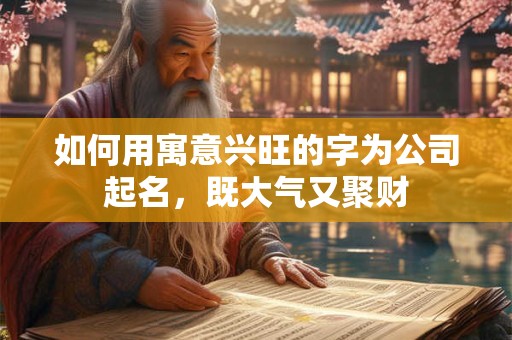 如何用寓意兴旺的字为公司起名，既大气又聚财