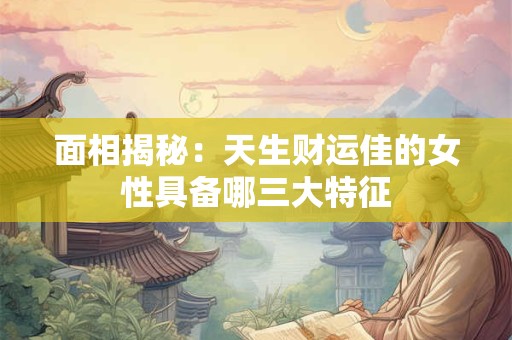 面相揭秘：天生财运佳的女性具备哪三大特征