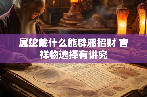 属蛇戴什么能辟邪招财 吉祥物选择有讲究