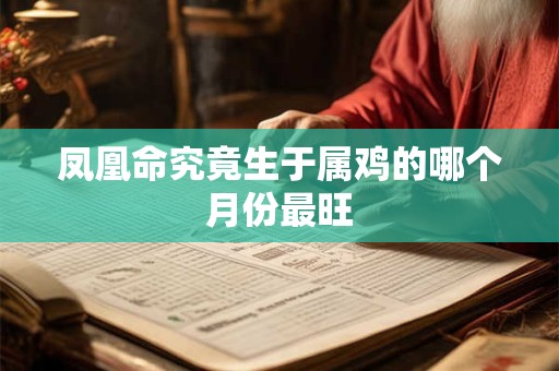 凤凰命究竟生于属鸡的哪个月份最旺