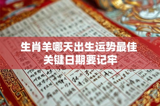 生肖羊哪天出生运势最佳 关键日期要记牢