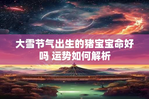 大雪节气出生的猪宝宝命好吗 运势如何解析