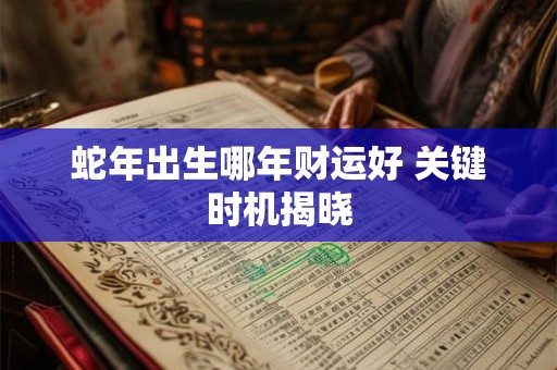 蛇年出生哪年财运好 关键时机揭晓